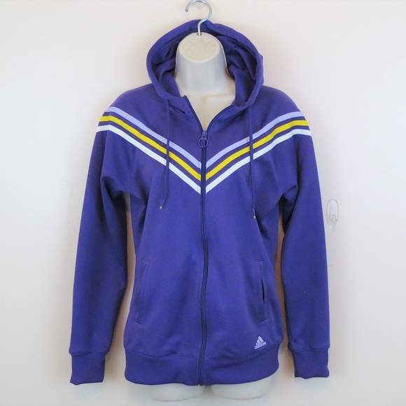 adidas Jackets & Blazers - Adidas Retro Style Purple Striped Track Jacket S